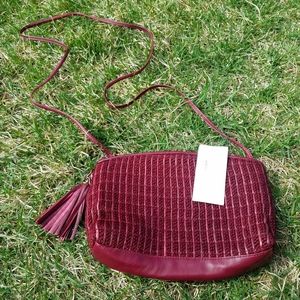 NWT Vintage Sharif Crossbody Purse Burgundy